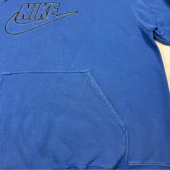 Vtg Nike Mens Hoodie Sweatshirt XL Y2K Oversized Center Swoosh Blue B7 - Picture 7 of 9